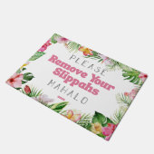 スリッパのマハロを削除するハワイ ドアマット (アングル)