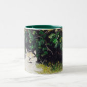 スリッパの絵を描くこと ツートーンマグカップ (中央)