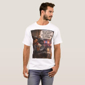 スリッパ争奪交渉Tシャツ - 面白い犬の贈り物 Tシャツ (正面フル)