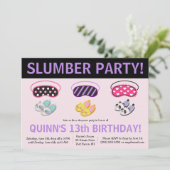 スリッパ&アイマスクスランバーパーティー誕生日パーティー 招待状 (スタンド正面)