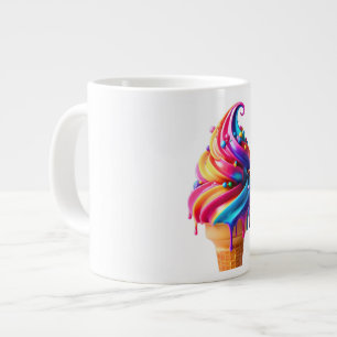 スリッピージョーのカラフルなアイスクリームコーンの定番 ジャンボコーヒーマグカップ