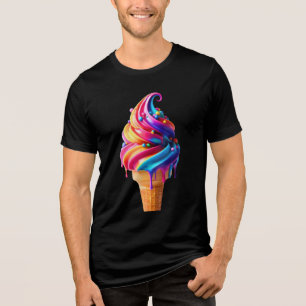 スリッピージョーのカラフルなアイスクリームコーンの定番 トライブレンドＴシャツ