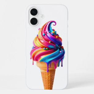スリッピージョーのカラフルなアイスクリームコーンの定番 iPhone 16 PLUSケース