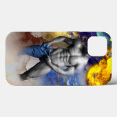 スリッピージョーのグレースケールの筋肉質な男性の体型 黄色 Case-Mate iPhoneケース (裏面 (横))