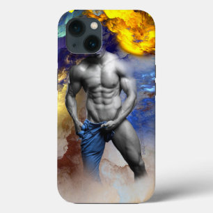 スリッピージョーのグレースケールの筋肉質な男性の体型 黄色 iPhone 13ケース