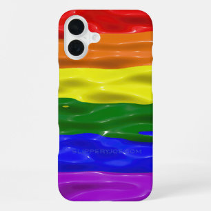 スリッピージョーのグロス プライド フラッグ レッド オレンジ 黄色 iPhone 16 PLUSケース