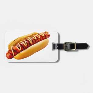 スリッピージョーの夏のBBQムード満載のホットドッグが優しく包まれてる ラゲッジタグ