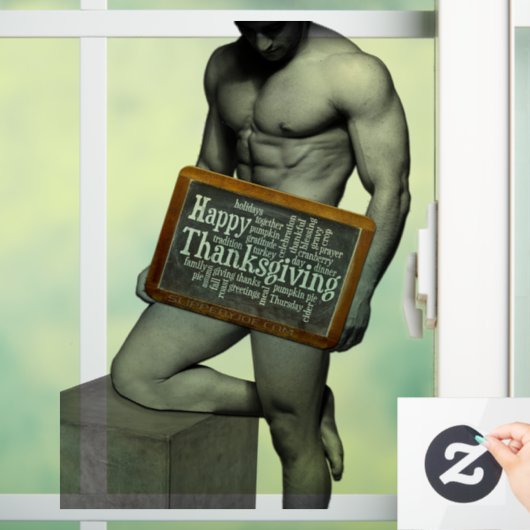 スリッピージョーの感謝祭の伝統 筋肉質な男性 ウィンドウサイン (ホーム)