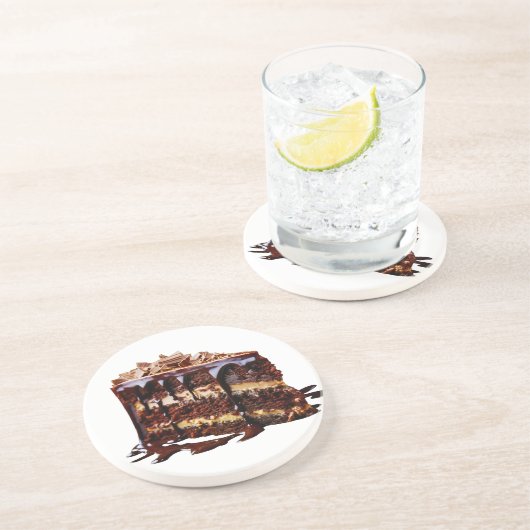 スリッピージョーの贅沢な多層チョコレートケーキ コースター (側面)