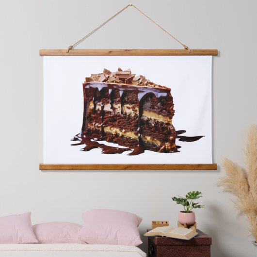 スリッピージョーの贅沢な多層チョコレートケーキ 吊り下げ型タペストリー (寝室)