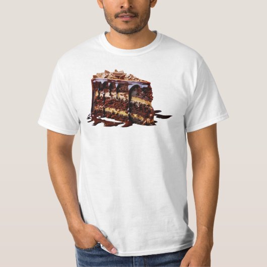 スリッピージョーの贅沢な多層チョコレートケーキ Tシャツ (正面)