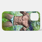 スリッピージョーの非常に筋肉質な大人男性が上半身裸で Case-Mate iPhoneケース (裏面 (横))