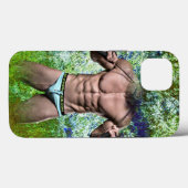 スリッピージョーの非常に筋肉質な大人男性が上半身裸で Case-Mate iPhoneケース (裏面 (横))