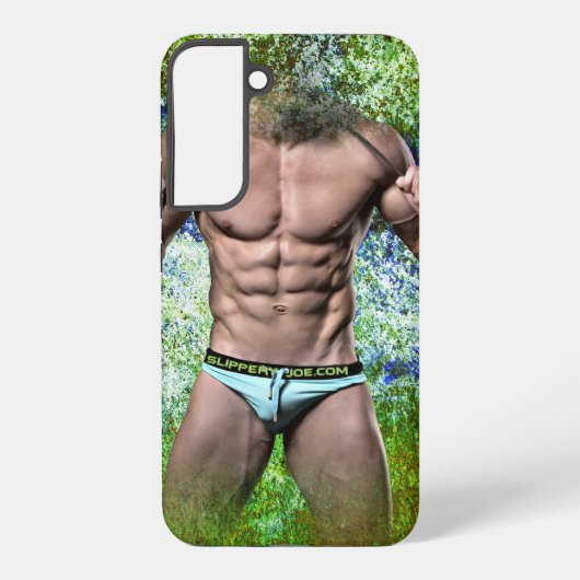 スリッピージョーの非常に筋肉質な大人男性が上半身裸で SAMSUNG GALAXYケース (裏面)