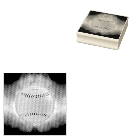 スリッピージョーの黄色いソフトボールが猛烈な勢いで燃えながら激しく飛ぶ ラバースタンプ (押印)