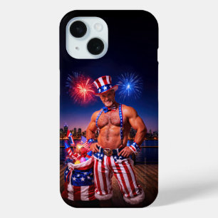 スリッピージョーの7月4日お祝いバリアーヘア iPhone 15ケース