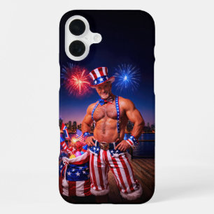 スリッピージョーの7月4日お祝いバリアーヘア iPhone 16 PLUSケース