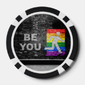 スリッピージョーの ビー・ユー ブラック ブリック ウォール ウォーキング フィグ ポーカーチップ (裏面)