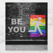 スリッピージョーの ビー・ユー ブラック ブリック ウォール ウォーキング フィグ ワインラベル (シングルラベル)