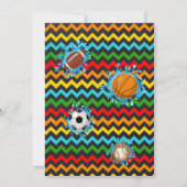 スリップまたは滑ることスポーツ誕生日Bashの原色 招待状 (裏面)