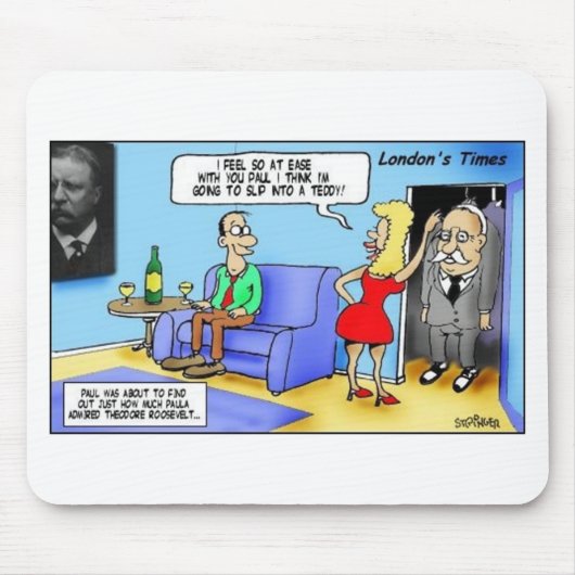スリップまたは滑ることテディにルーズベルトおもしろいギフトのマグカップなど マウスパッド (正面)