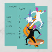 スリップリウィンドウのGAY男性ウェディング・セーブ・ザ・デート 招待状 (正面/裏面)