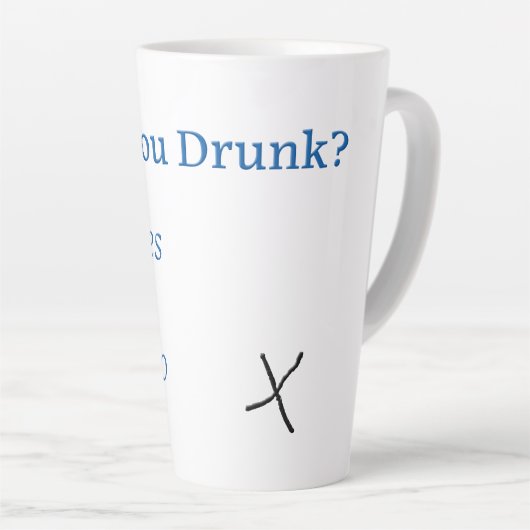 スリップリージョーのあなたは酔っ払っている チェックボックスがぐらぐら c カフェラテマグ (右アングル)