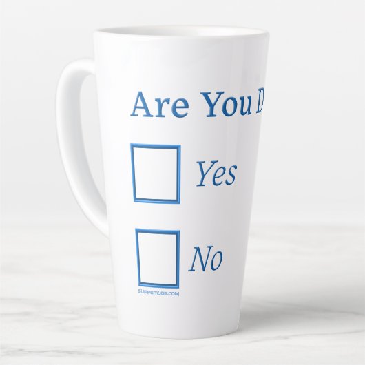 スリップリージョーのあなたは酔っ払っている チェックボックスがぐらぐら c カフェラテマグ (左アングル)