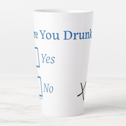 スリップリージョーのあなたは酔っ払っている チェックボックスがぐらぐら c カフェラテマグ (正面)