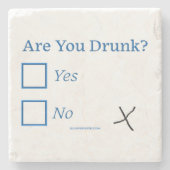 スリップリージョーのあなたは酔っ払っている チェックボックスがぐらぐら c ストーンコースター (正面)