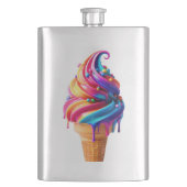 スリップリージョーのカラフルなアイスクリームコーンのフードクラシック フラスク (正面)