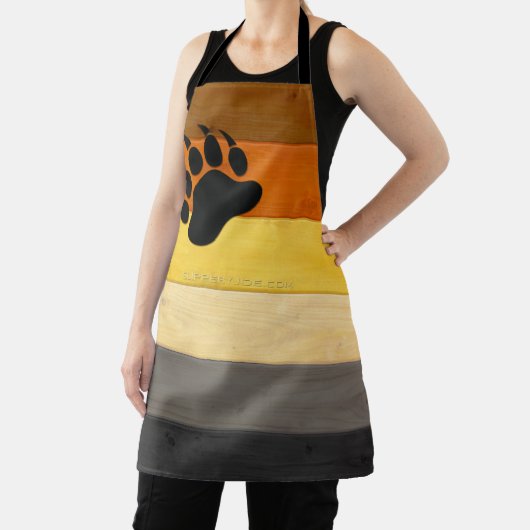 スリップリージョーのクマプライド旗の木製床テクスチャ エプロン (インサイチュ)