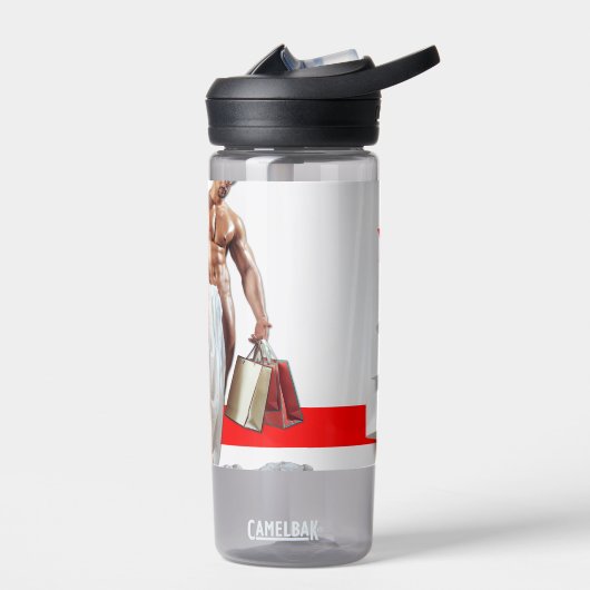 スリップリージョーのクリスマスショッピングホワイトペーパースパイラルツリー ウォーターボトル (左面)