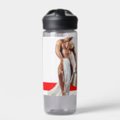 スリップリージョーのクリスマスショッピングホワイトペーパースパイラルツリー ウォーターボトル (正面)