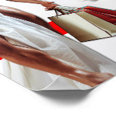 スリップリージョーのクリスマスショッピングホワイトペーパースパイラルツリー ポスター (角)