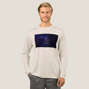 スリップリージョーのクリスマスツリー デジタル 半透明な赤 トライブレンドTシャツ