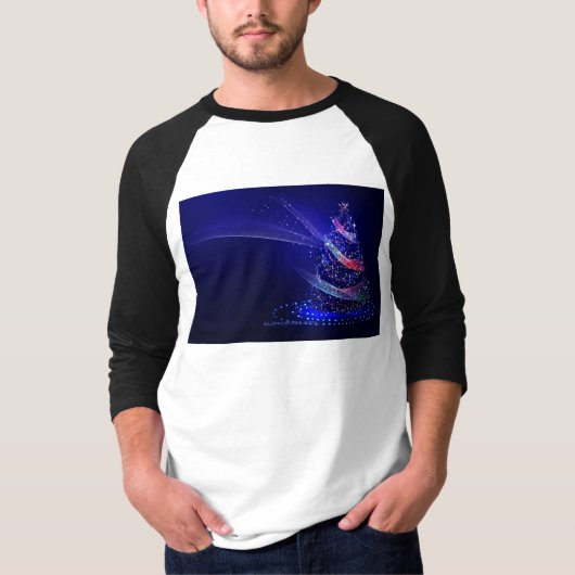 スリップリージョーのクリスマスツリー デジタル 半透明な赤 Tシャツ (正面)
