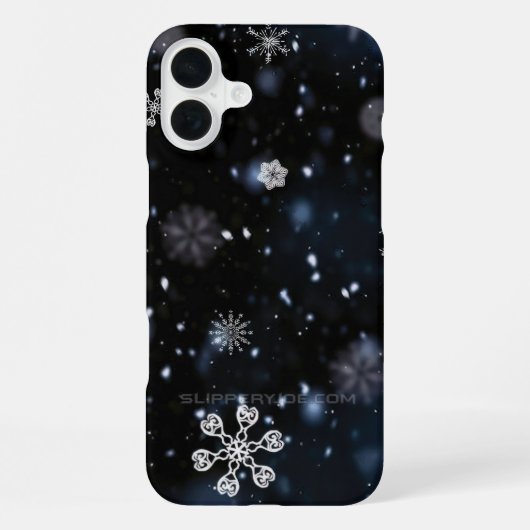 スリップリージョーのクリスマス　冬の魔法のような平和的な雰囲気 iPhoneケース (裏面)
