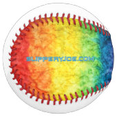 スリップリージョーのゲイプライドフラグ レインボーカラー タイダイ ソフトボール (正面左)