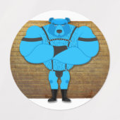 スリップリージョーのゲイマッスルベア カートゥーン サンゴムレザー ラベル (デザイン2)