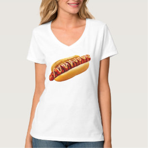 スリップリージョーのサマーBBQムードのホットドッグが柔らかなパンに優しく包まれている Tシャツ