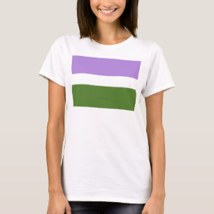 スリップリージョーのジェンダー・クィア・プライド・フラグ ラベンダー・ブレンド Tシャツ