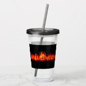 スリップリージョーのハッピー ハロウィンのかぼちゃの目が光る アクリルタンブラー (裏面)