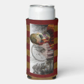 スリップリージョーのハッピー ハロウィン 不気味な人形の顔 スリム缶クーラー (Seltzer正面)