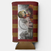 スリップリージョーのハッピー ハロウィン 不気味な人形の顔 スリム缶クーラー (正面)