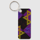 スリップリージョーのハヌカ祭をテーマにした画像は黄金色の黄色 キーホルダー (正面)