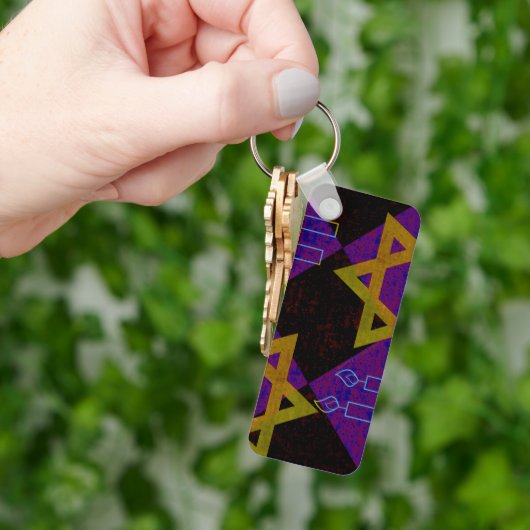 スリップリージョーのハヌカ祭をテーマにした画像は黄金色の黄色 キーホルダー (手)