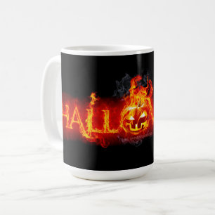 スリップリージョーのハロウィン巨大な炎の文字のカ コーヒーマグカップ