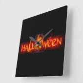 スリップリージョーのハロウィン巨大な炎の文字のカ スクエア壁時計 (傾斜)