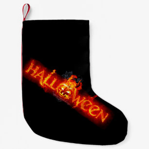 スリップリージョーのハロウィン巨大な炎の文字のカ スモールクリスマスストッキング